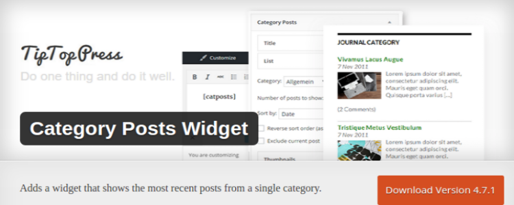 Category Posts wordpress widget